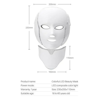acheter Couleurs de massage facial de masque protecteur de la lumière LED de photon de PDT et de thérapie 7 de beauté de peau de cou fabrication en ligne