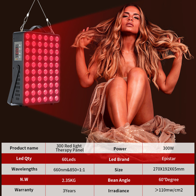 acheter Dual Chip 660nm 850nm Panneau de thérapie par lumière rouge LED infrarouge 300W fabrication en ligne