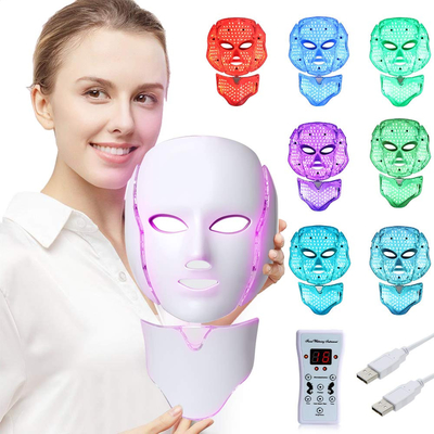 acheter 7 a mené le bleu léger de soins de la peau de thérapie de masque protecteur et la lumière rouge pour le masque de photon d'acné fabrication en ligne