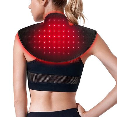 Tape de thérapie par la lumière infrarouge portable 660 nm et 850 nm Lumière rouge avec télécommande sans fil, minuterie et vibration pour soulager les douleurs au cou, aux épaules et au dos