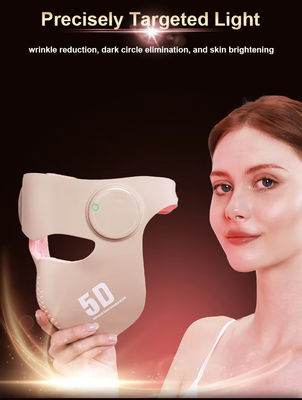 Masque facial 3D à LED avec 660nm 460nm 850nm 1064nm 288 LED, 2 modes, thérapie de lumière rouge et bleue pour le rajeunissement de la peau, anti-âge, réduction de l'acné et des rides