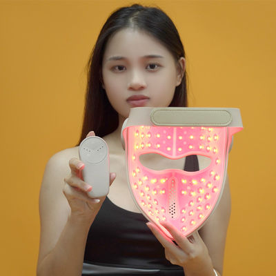 Masque facial de thérapie de la lumière rouge à longue longueur d'onde multiple 288 LED (660/460/850/1064nm), sans fil, 3 réglages de minuterie, certifié CE/FCC/RoHS