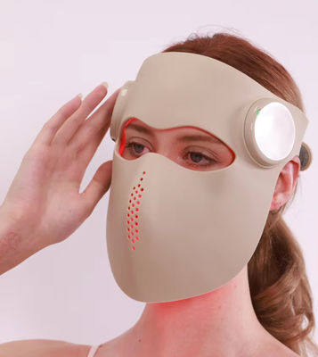 Masque facial LED 3D sans fil ¥ 288 puces LED, 660 nm 460 nm 850 nm 1064 nm Thérapie par la lumière, 2 modes, minuteur, dispositif de soins de la peau de rajeunissement et anti-âge