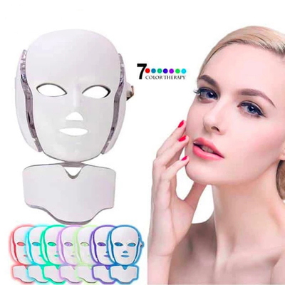 La thérapie faciale de lumière de photon de dispositif de lumière rouge a mené des couleurs de la thérapie 7 de beauté de peau de lumière de masque